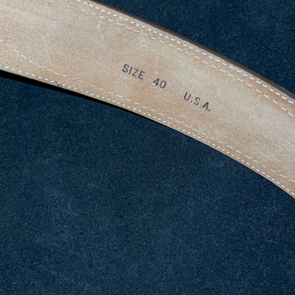 Brown Leather Belt with Gold and Silver Buckle - Picture 2 of 4
